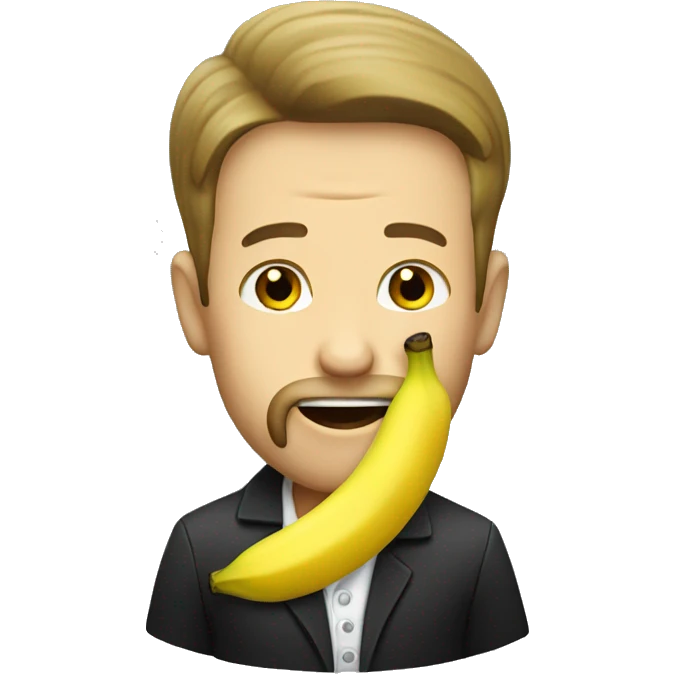 Man eating banana emoji