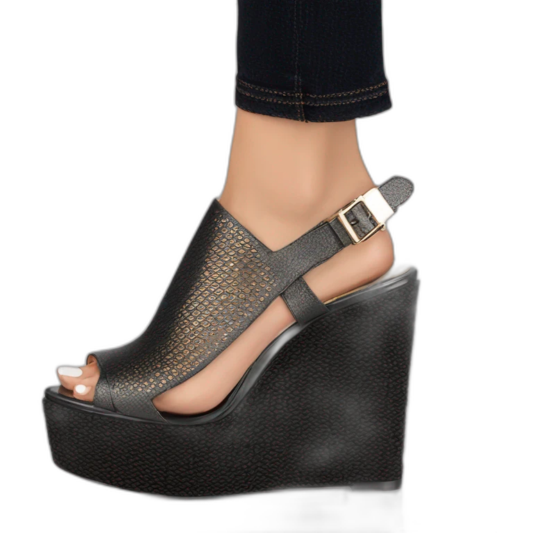 Platform wedges black louboutin emoji