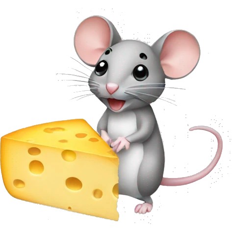 Mouse and cheese  emoji