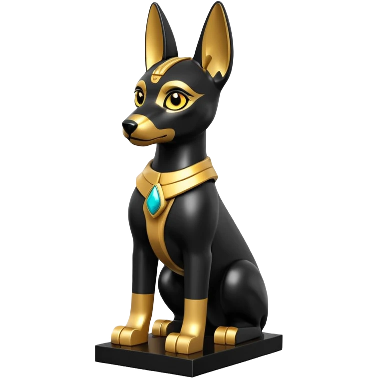  Short-eared Lego Black fur gold beautiful female anubis puppy floor statue posed  emoji