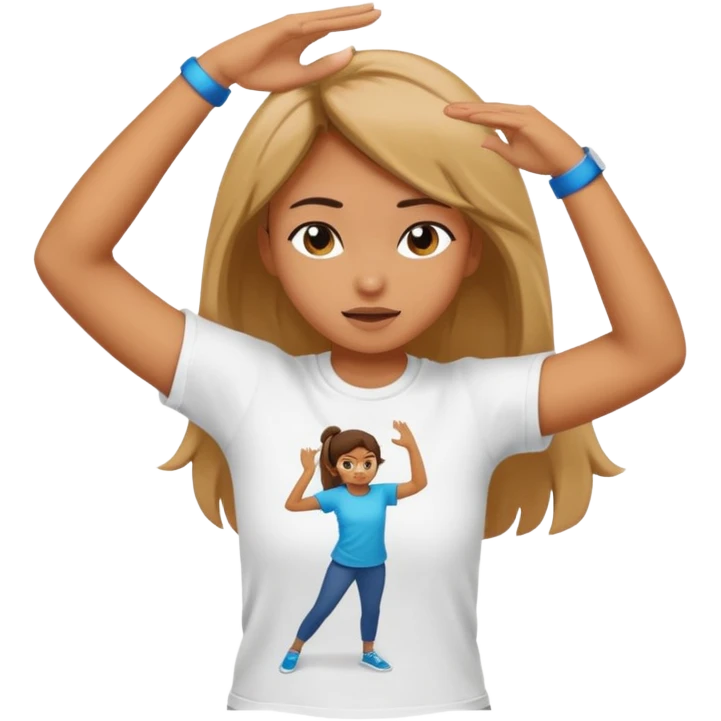 Una niña haciendo el dab emoji