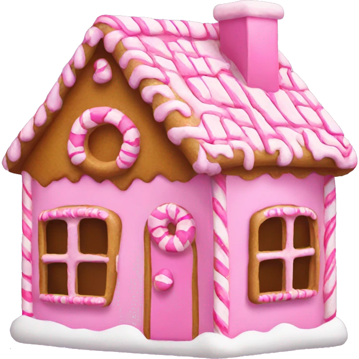 Pink gingerbread house emoji