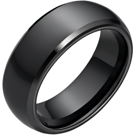 Tungsten black metal ring emoji