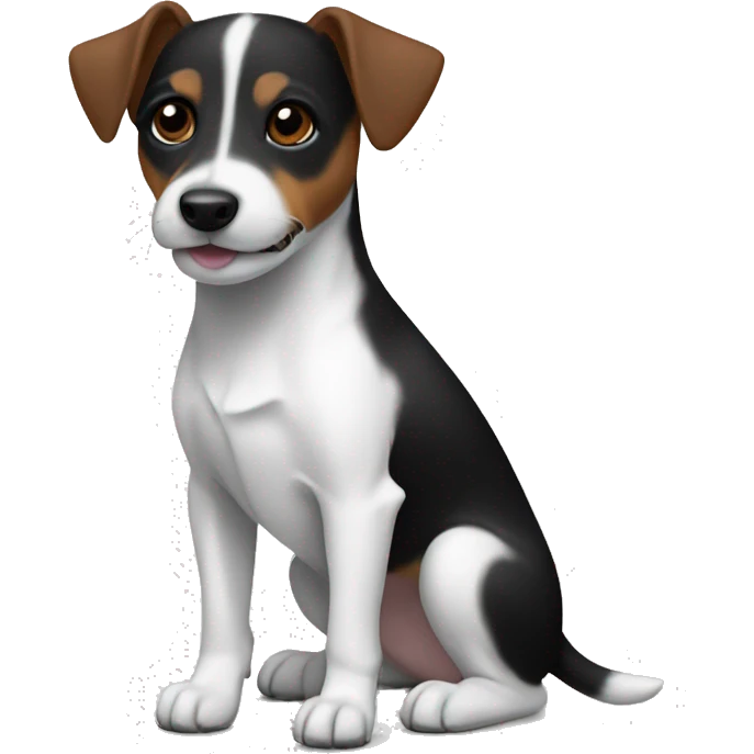 Jack Russell Terrier with black body and white paws emoji