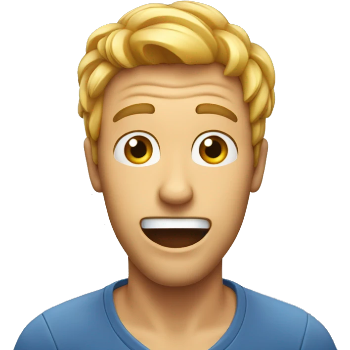 Man happy shocked hand on his head emoji