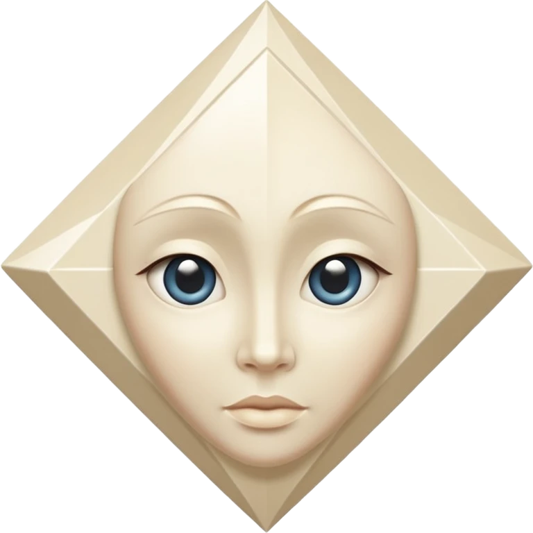 diamond shape carved from ivory. square tilted 45 degrees. head on view emoji
