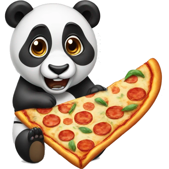 Panda eating pizza emoji
