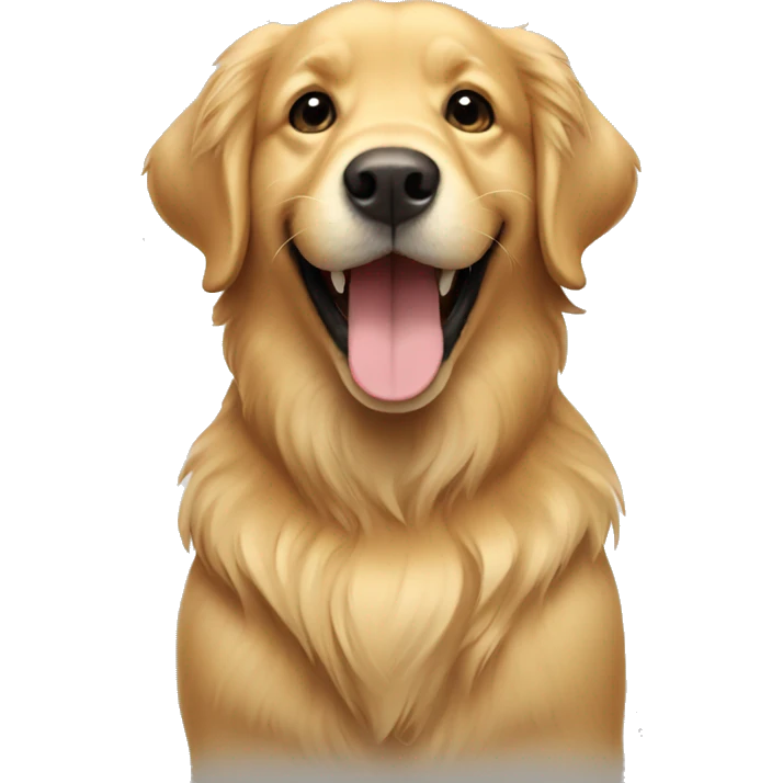Golden retriever smiling  emoji