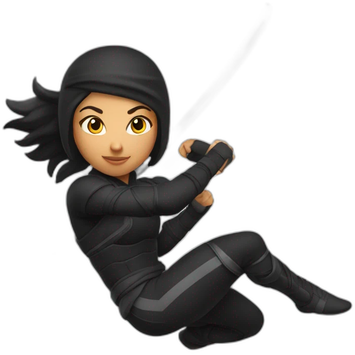 female Ninja Warrior athlete of Hispanic descent, captured mid-air emoji