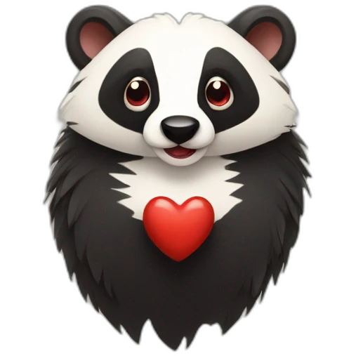 red hearteyed badger emoji