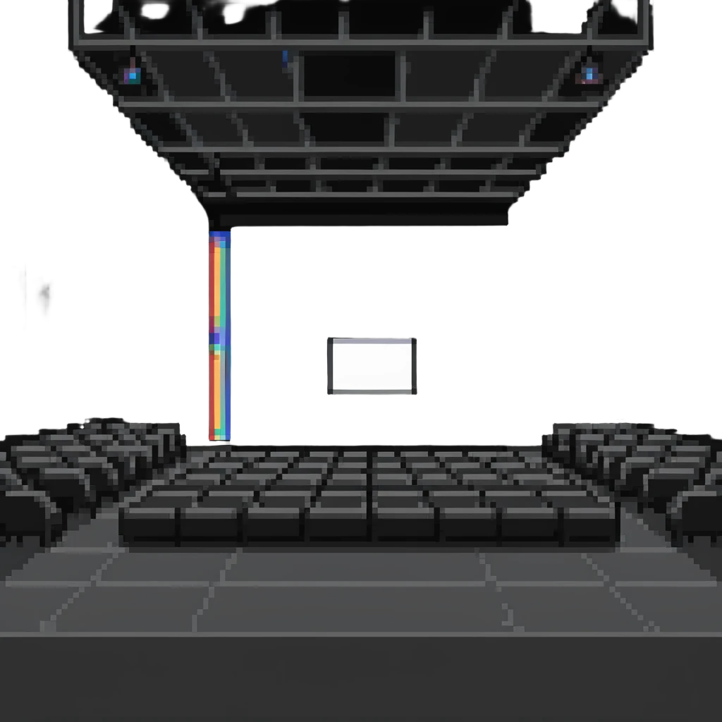 event hall, small and colorful emoji