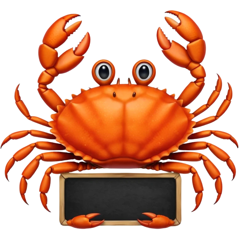 A crab holding a large blank sign emoji