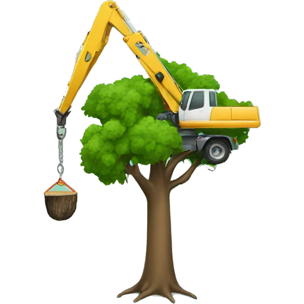Tree removal with crane  emoji