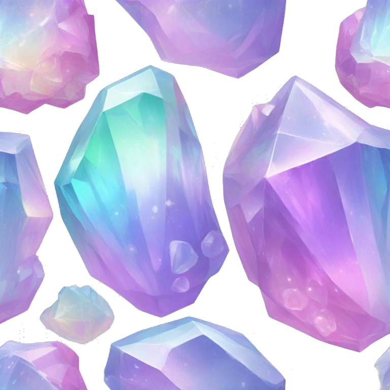 Pastel iridescent rainbow crystal clusters emoji