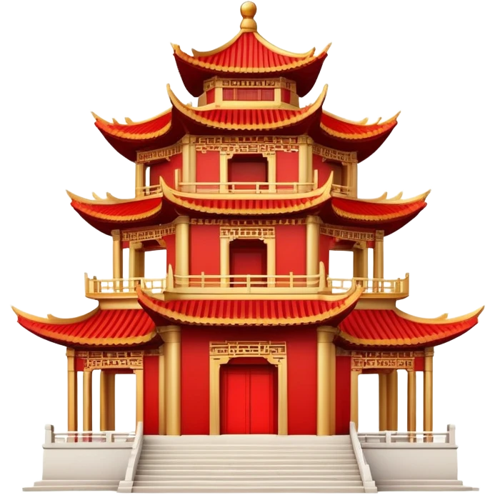 Abstract Chinese architecture symbol, conceptual design, iconic representation emoji