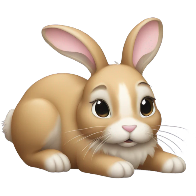 Bunny sprawled out on the floor emoji