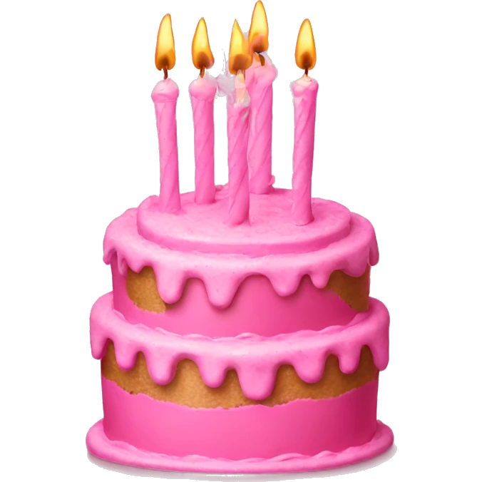 Pink birthday cake with 21 candles  emoji
