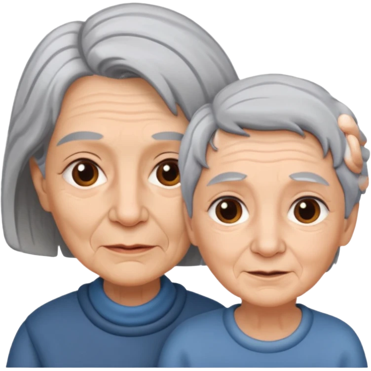 lo mismo que estas haciendo solo coloca alado de la abuela un hombre joven  emoji