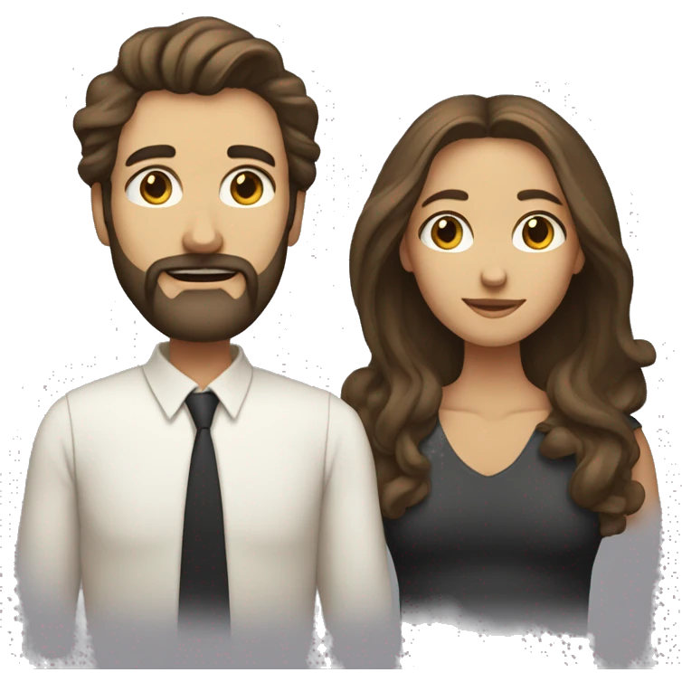 A man and woman joined into one person with a beard and feminine features and long hair  emoji