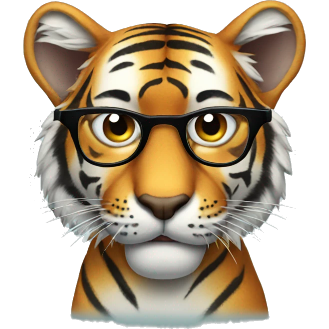 tiger with glasses emoji