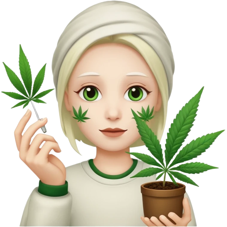 dealer white style gang with cannabis on a hand emoji