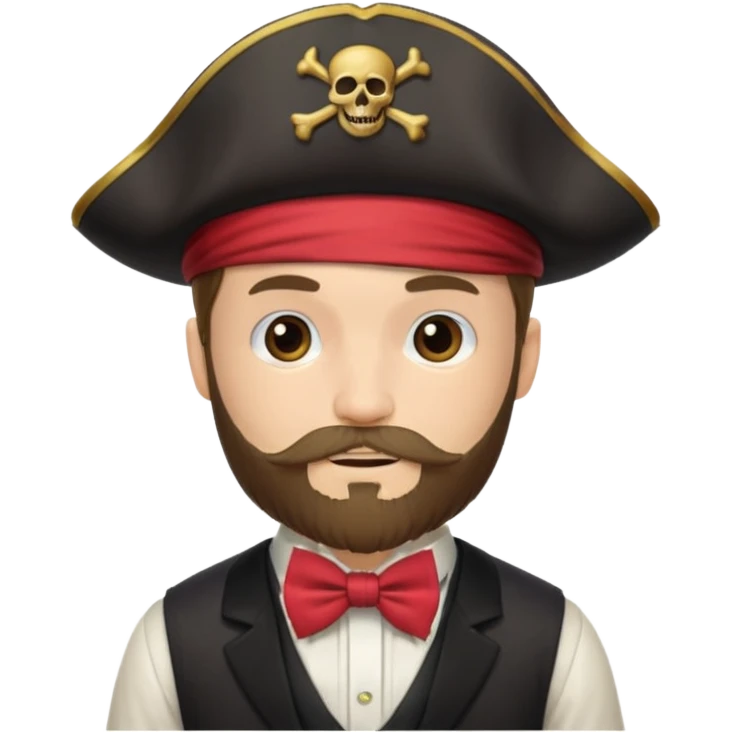 pirate with beard and bow tie emoji
