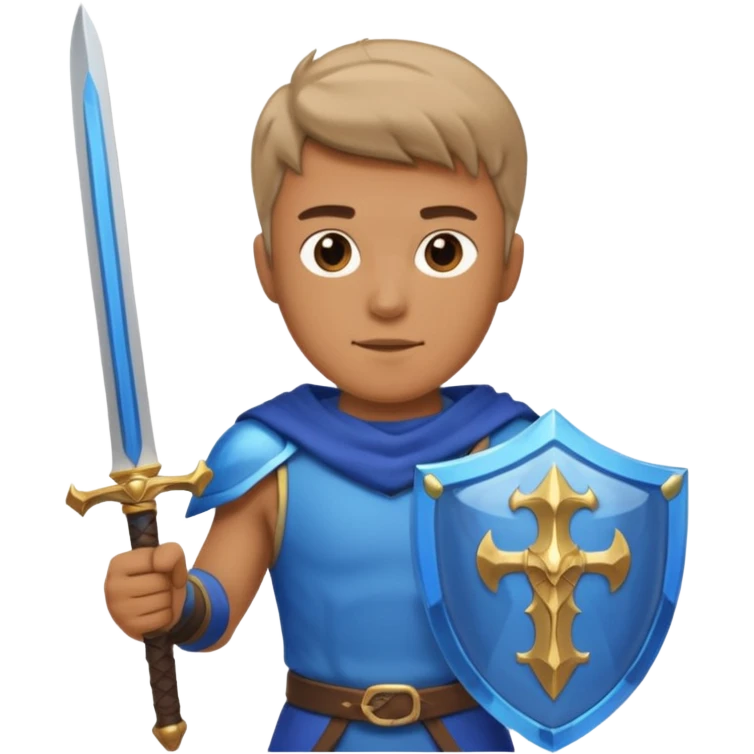 man with blue transparent shield emoji