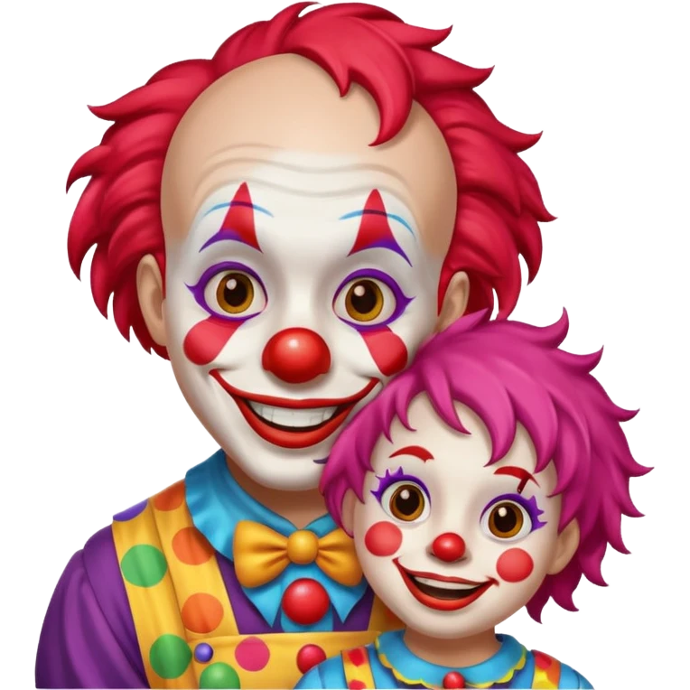 Clown with kid  emoji