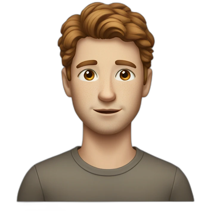 White Guy with Blue Eyes, Brown Hair, and Freckles emoji