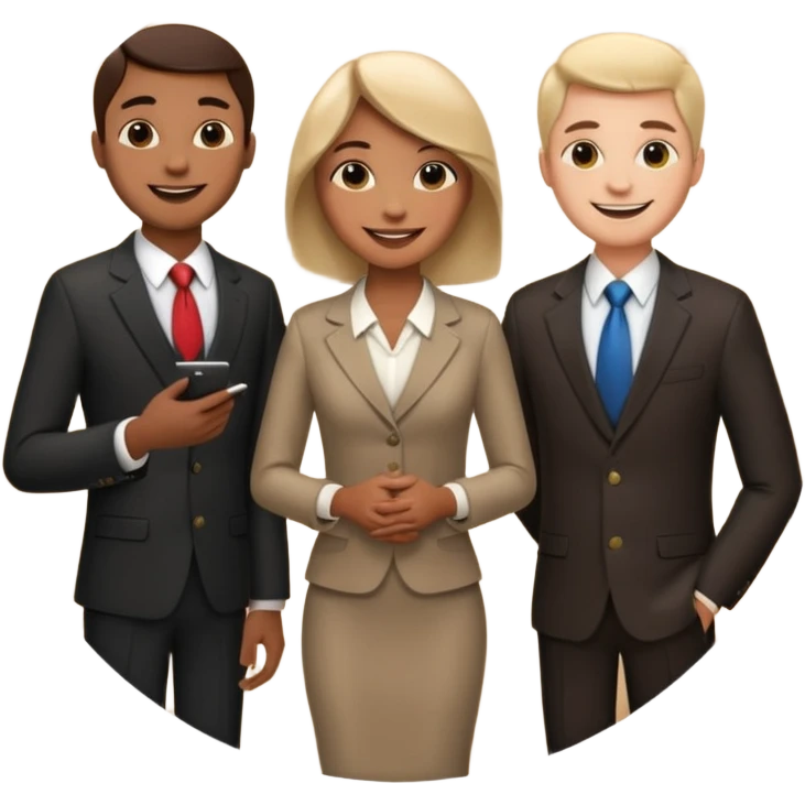 3 people business meeting circular crop emoji