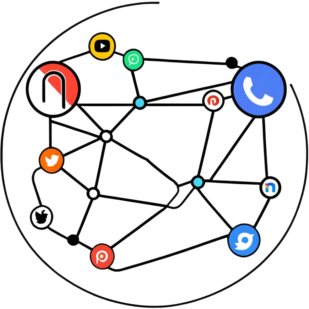 linking social media accounts, SNS connection between platforms emoji