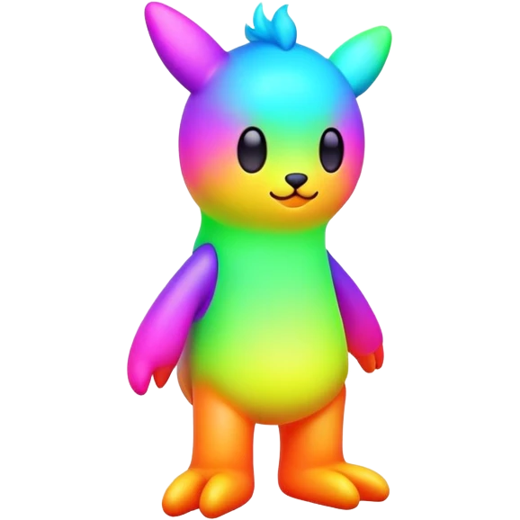 Colorful Neon Colors Flying Fakémon-Pokémon-Creature Full Body emoji