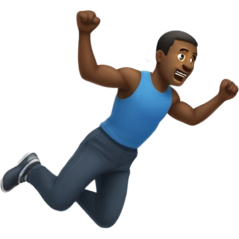 man jump unaided over a horizontal bar emoji