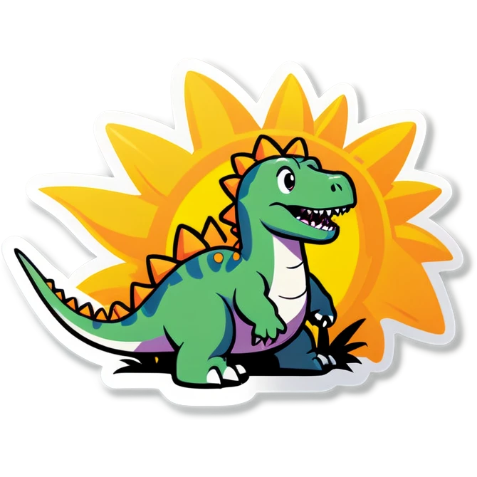 Dinosaur sun bathing emoji
