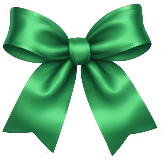 Green satin bow emoji