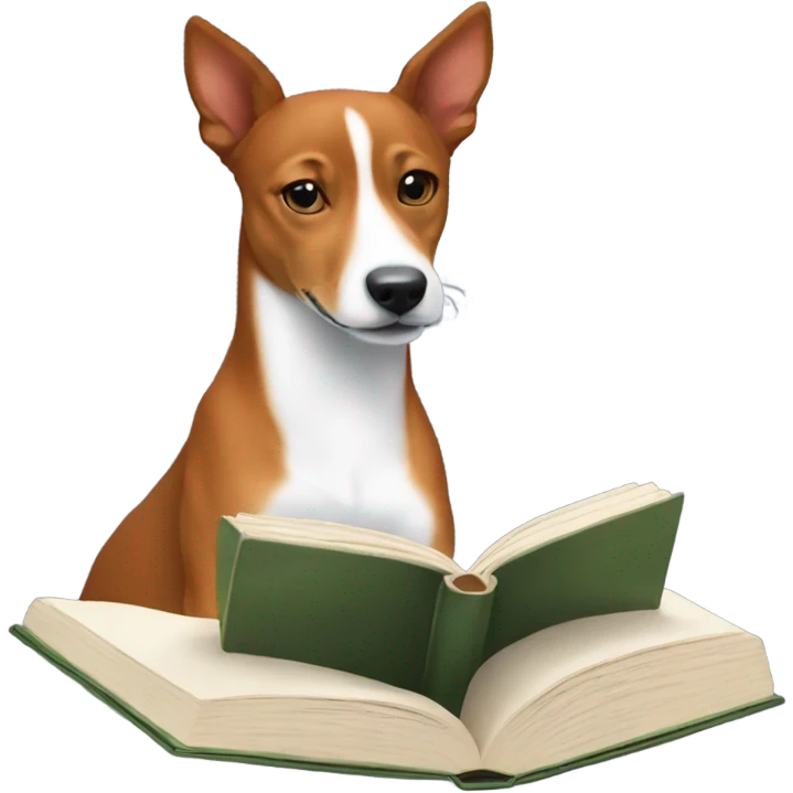 Basenji reading a book emoji