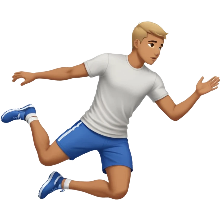 A man falling  up to down side view emoji