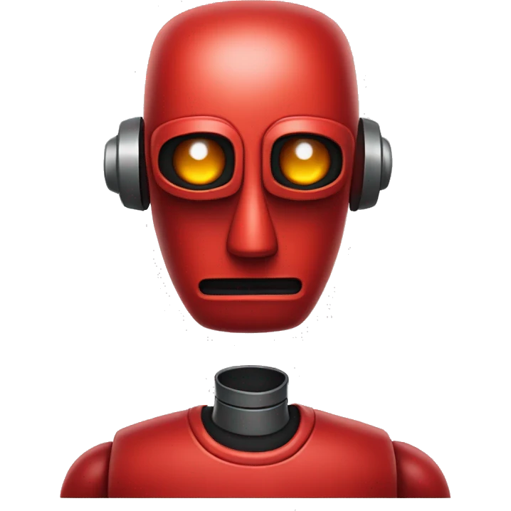 red robot DS letters on shirt emoji