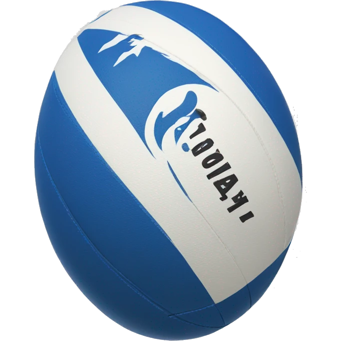 blue and white rugby ball emoji