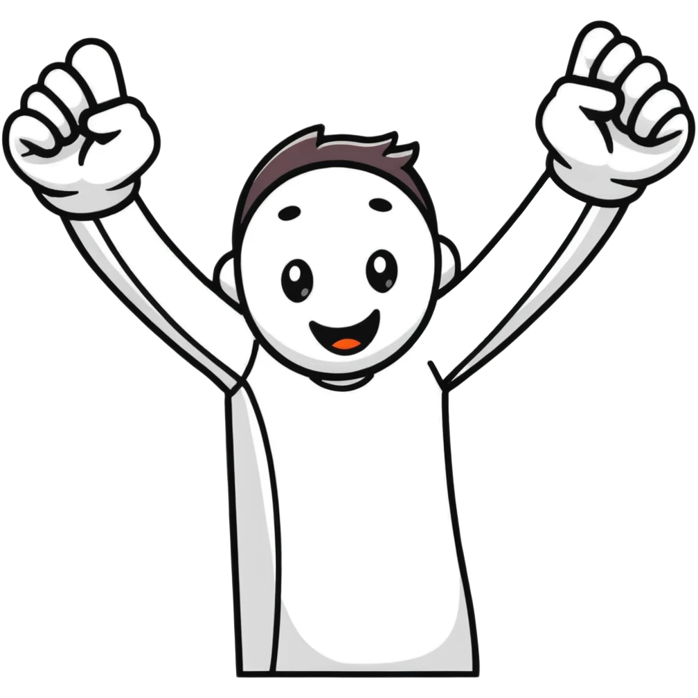character celebrating victory with arms raised emoji