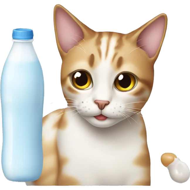 Cat with milk on his face emoji