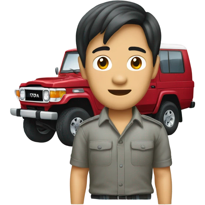 Asian man Toyota Land Cruiser emoji