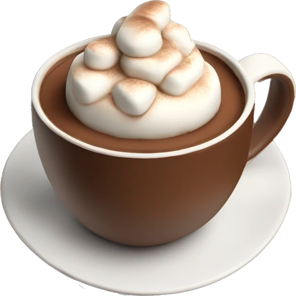 Automne hot chocolate with marshmallow  emoji