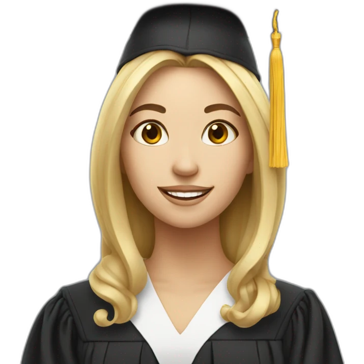 white woman with a diploma emoji