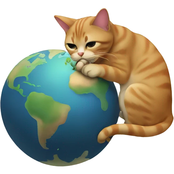 Cat eating earth emoji