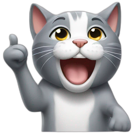 Sobbing cat giving thumbs up emoji