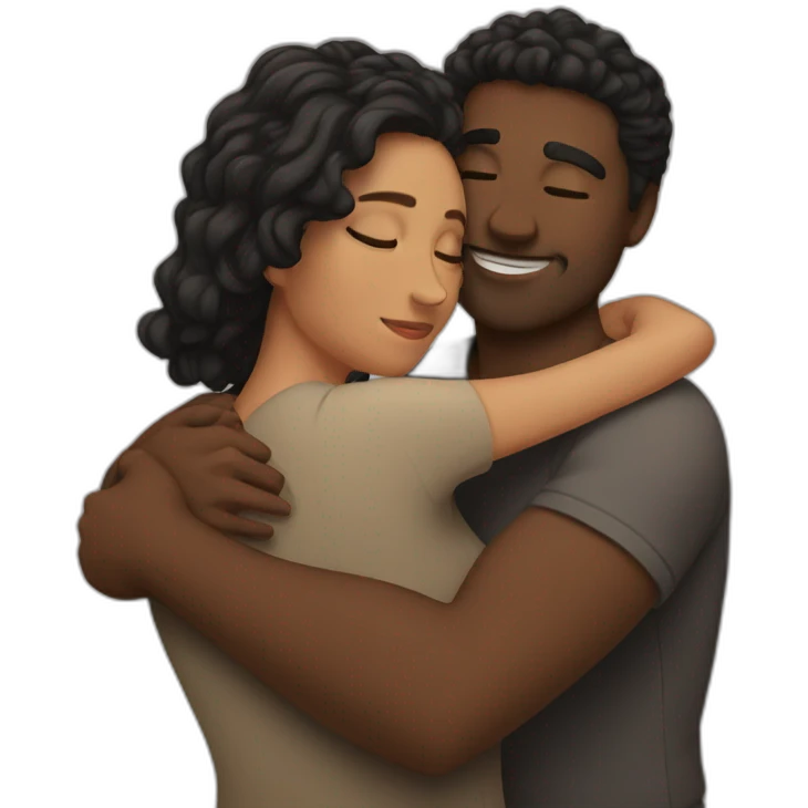 Couple hugging each other emoji