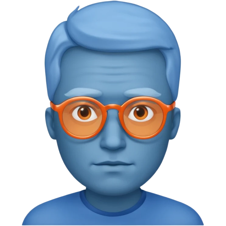 blue skinned orange glassed man emoji