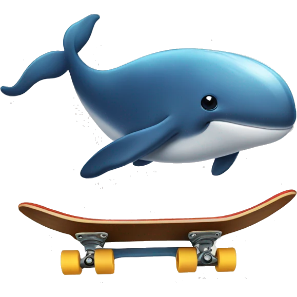 Whale riding skateboard  emoji