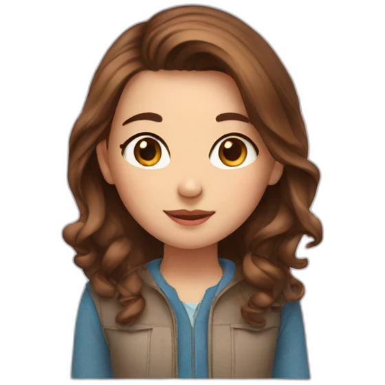 Adorable girl with brown hair emoji